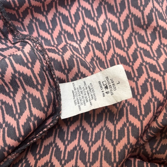 Peppermint Chevron Pattern Salmon Pink Sleeveless Dress with Pockets Size Large - Picture 9 of 9